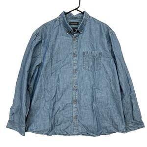 Banana Republic Mens Shirt Blue Denim Untucked Fit Button Down Long Sleeve XXL